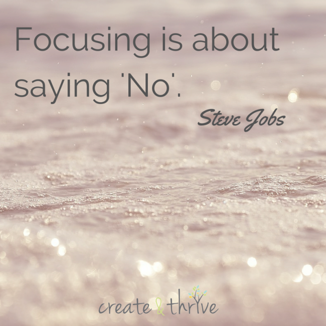 Focusing is about saying 'No'.Steve Jobs