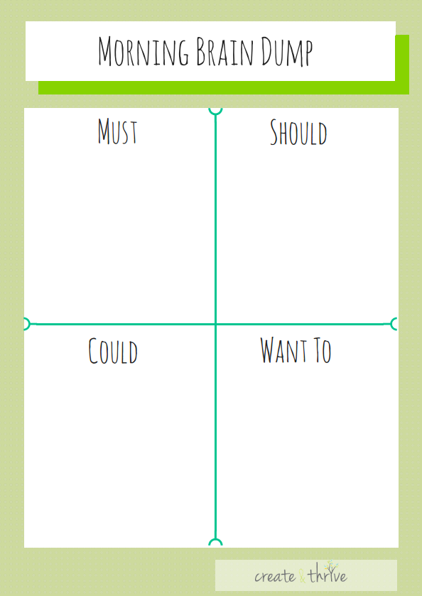 This contains an image of: Getting My Day Organised – Morning Brain Dump {#CTBrainDump}