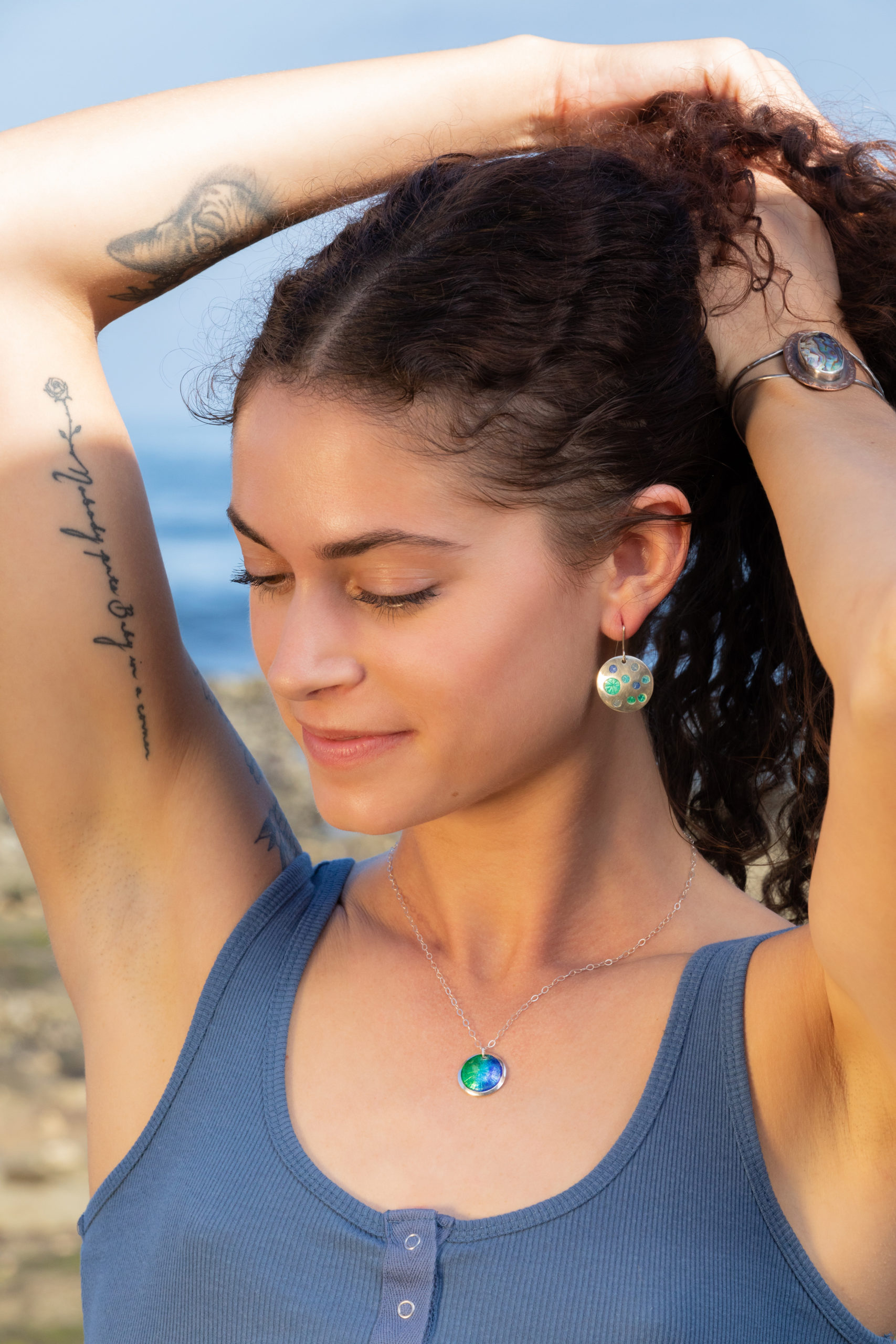 kassidy reduce ocean bubble earrings ocean necklace 1 seaside